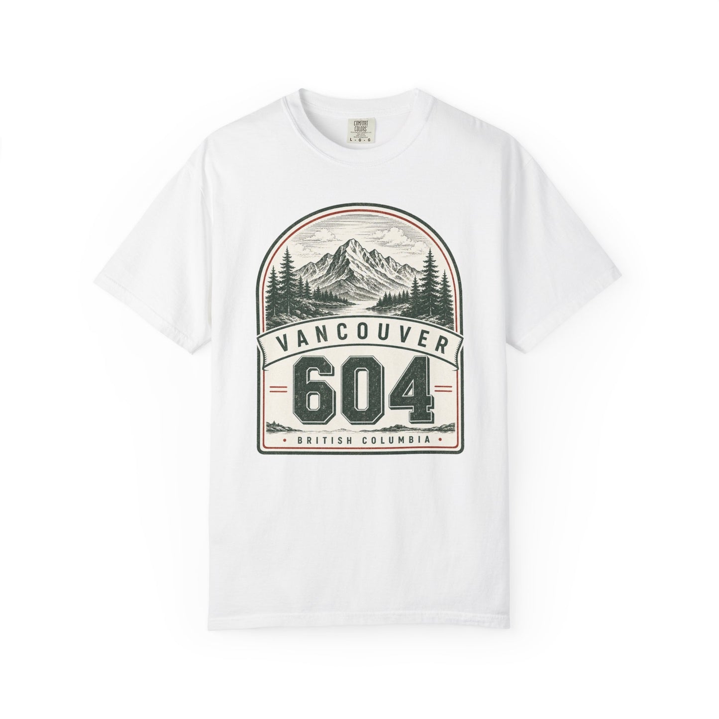 Vancouver 604 Area Code - Mountain Badge T-Shirt