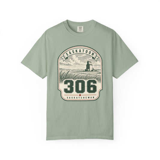 Saskatoon 306 Area Code - Saskatchewan Vintage Farmstead T-Shirt