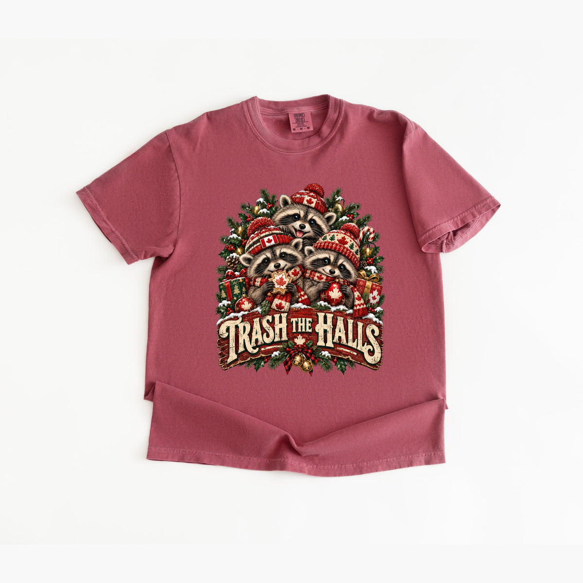 Trash the Halls Raccoon Christmas T-Shirt