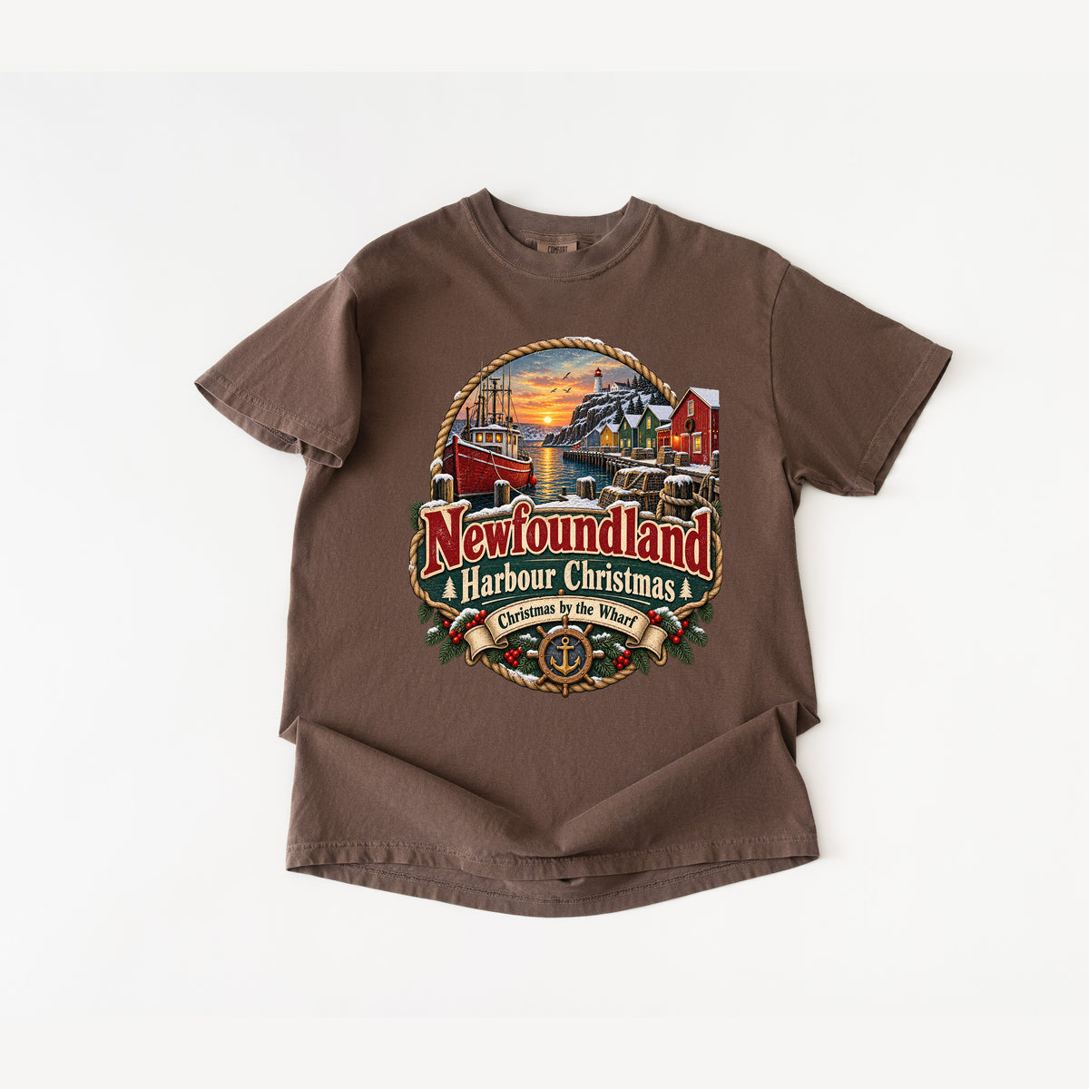 Newfoundland Harbour Christmas T-Shirt