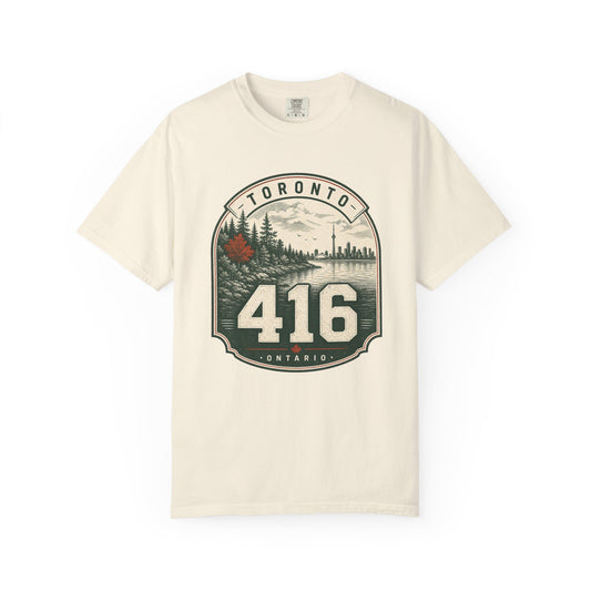 Toronto 416 Area Code - Vintage Badge T-Shirt