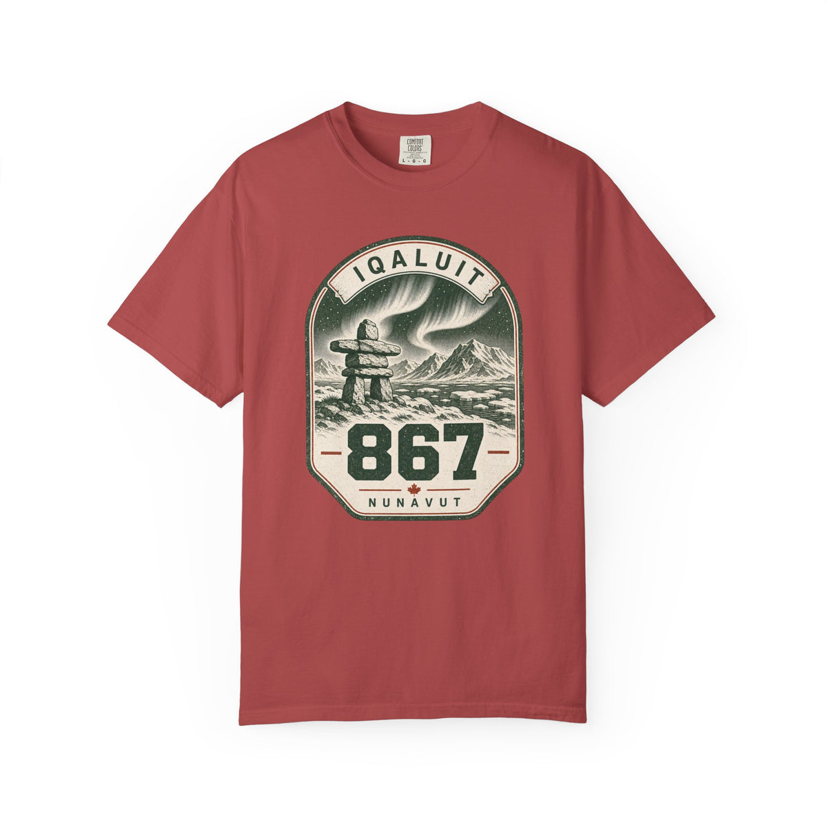 Iqaluit 867 Area Code T- Shirt - Nunavut Northern Lights Badge