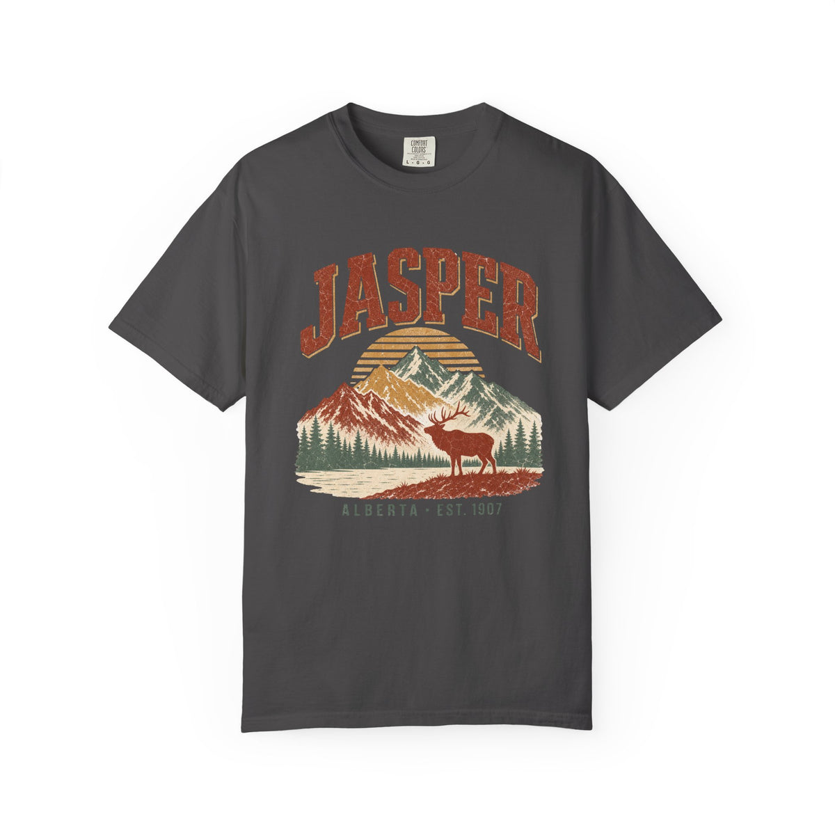Jasper Alberta Retro Mountain Sunset