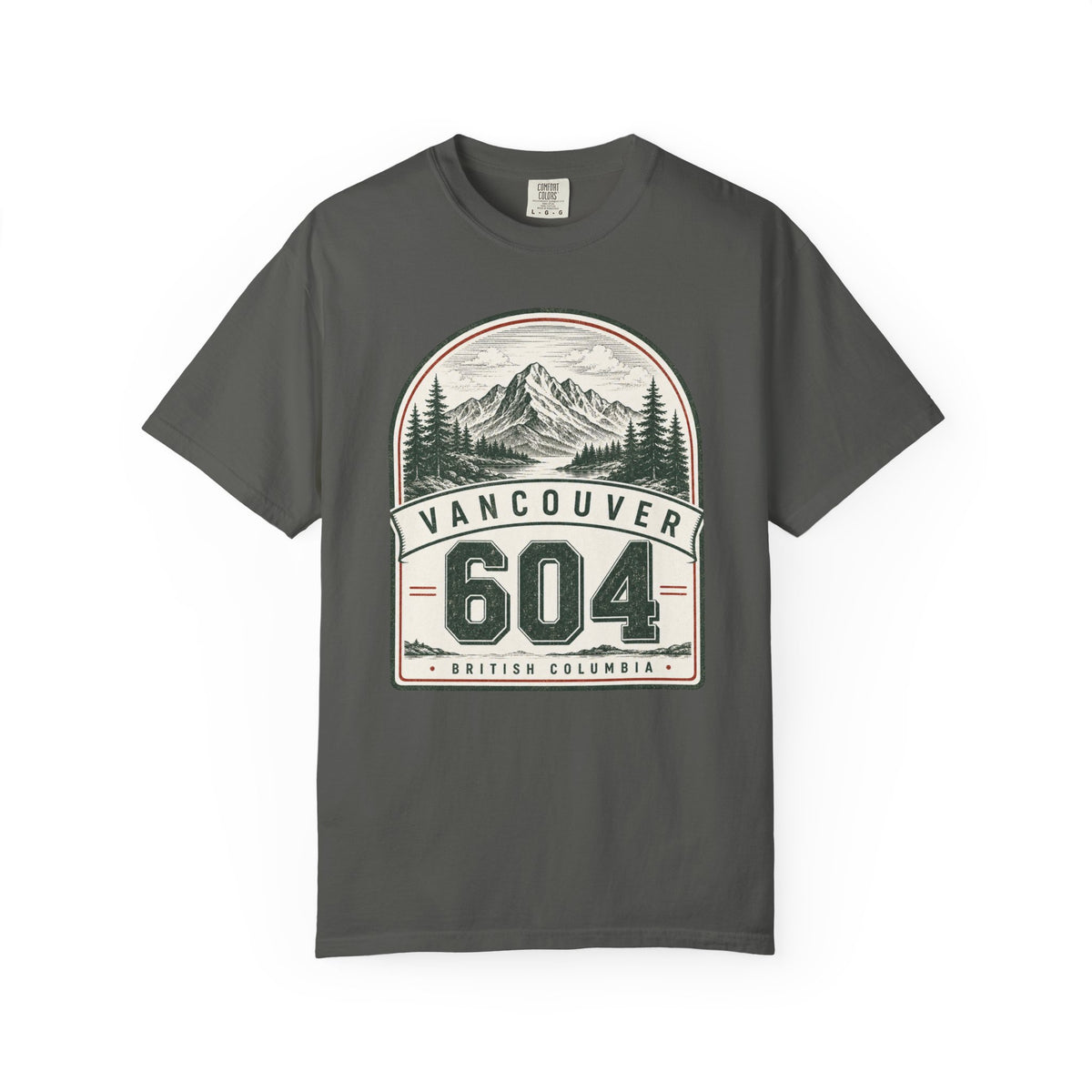 Vancouver 604 Area Code -  Mountain Badge T-Shirt