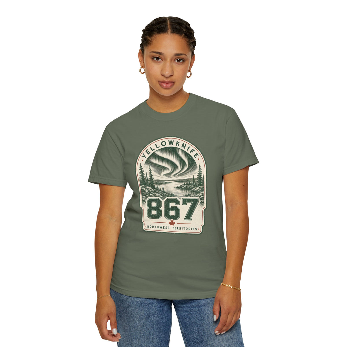 Yellowknife 867 Area Code  Northern Lights T-Shirt