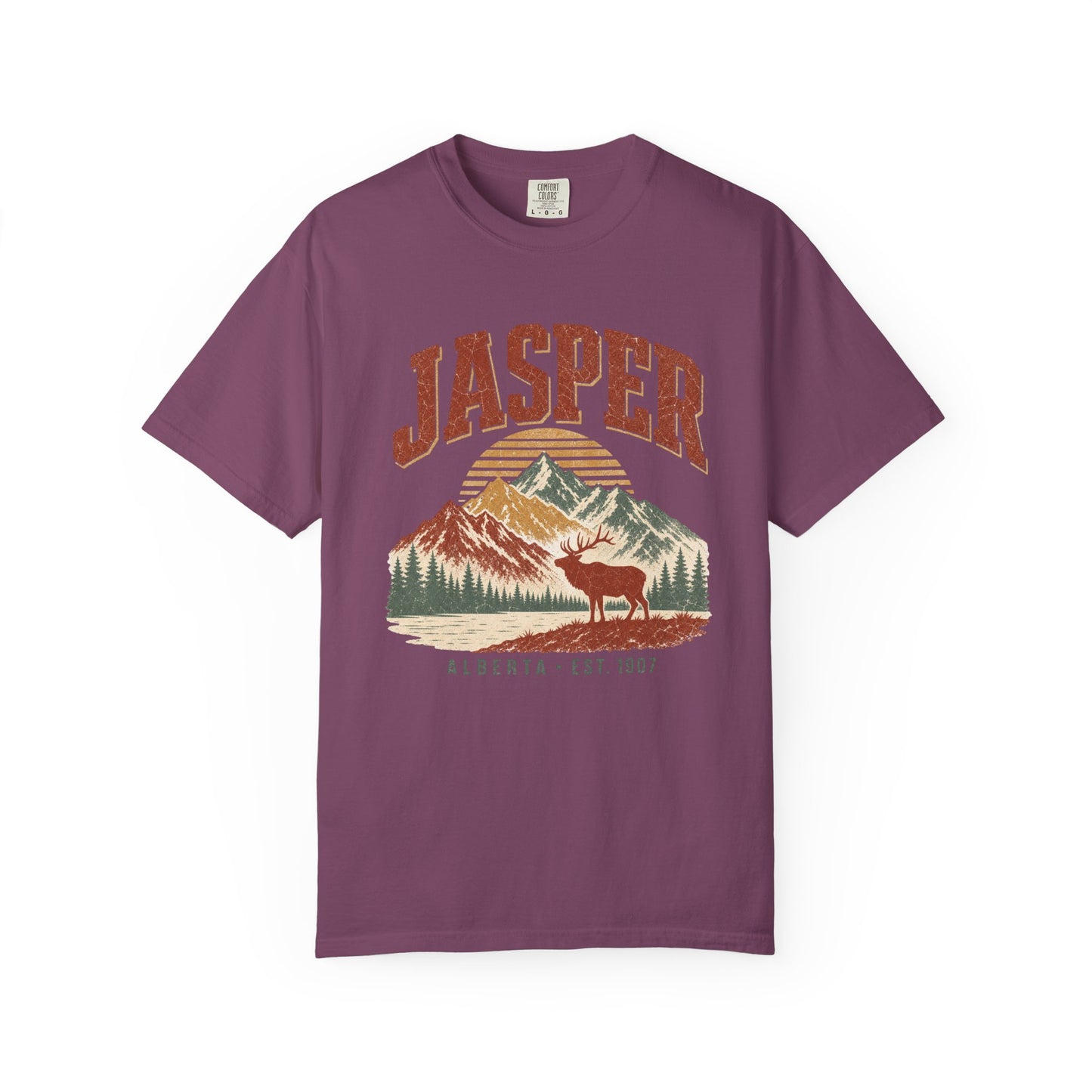 Jasper Alberta Retro Mountain Sunset