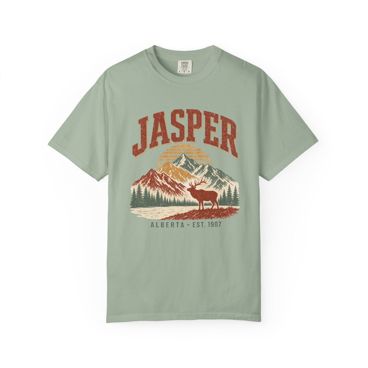 Jasper Alberta Retro Mountain Sunset