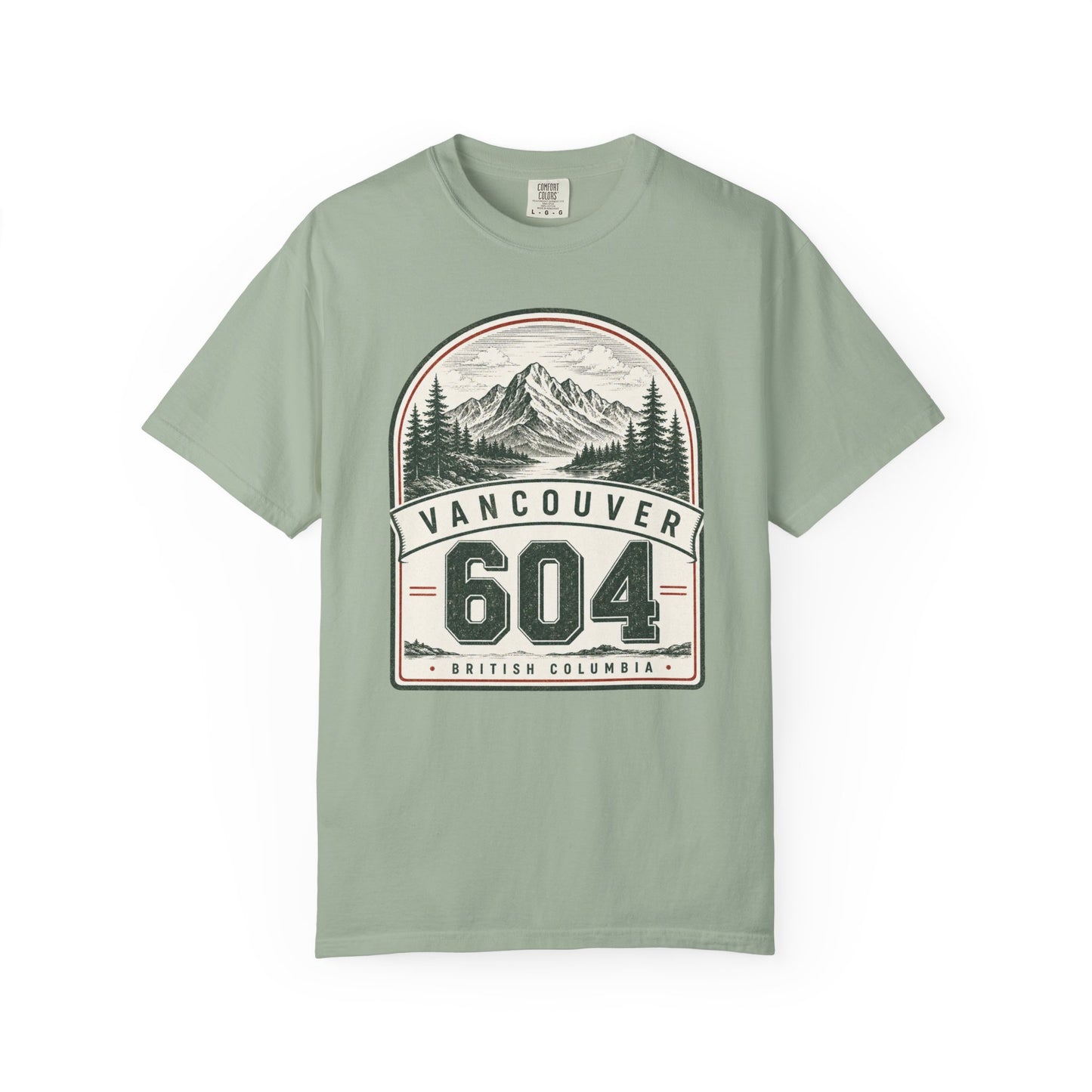 Vancouver 604 Area Code -  Mountain Badge T-Shirt