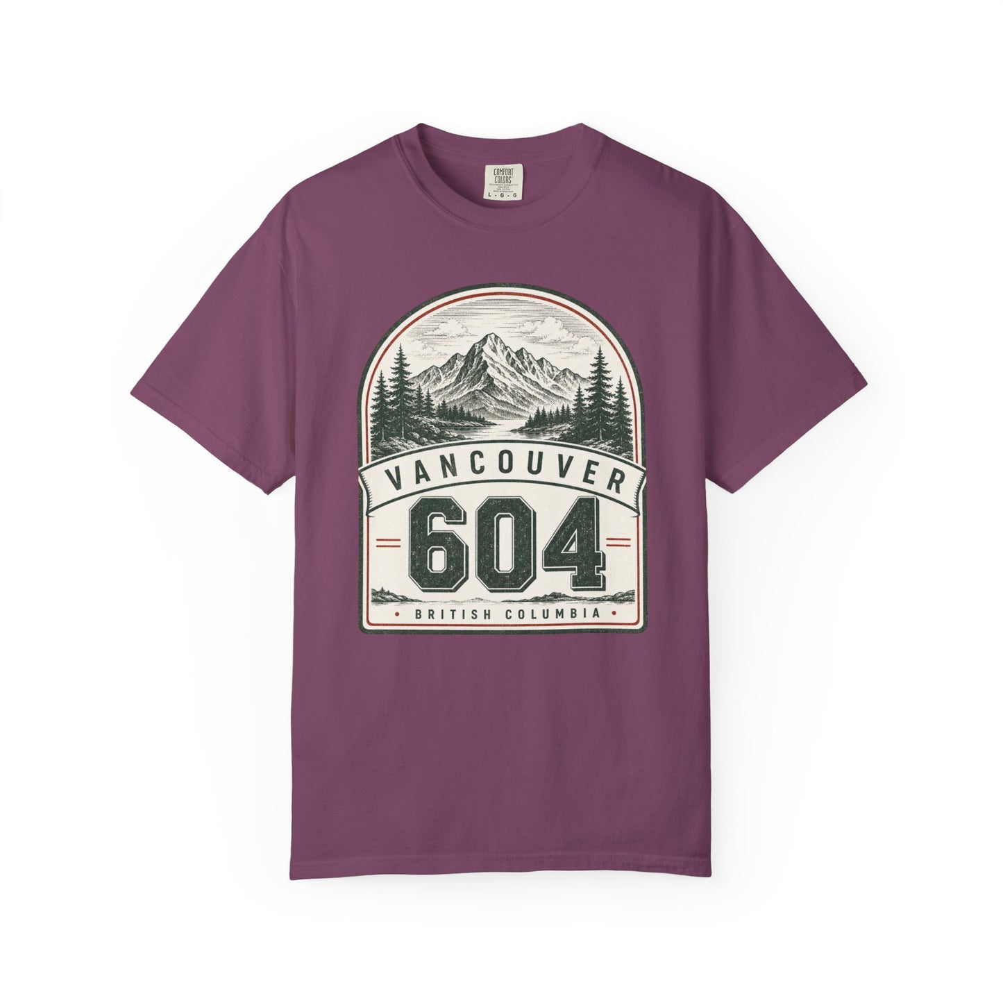Vancouver 604 Area Code -  Mountain Badge T-Shirt