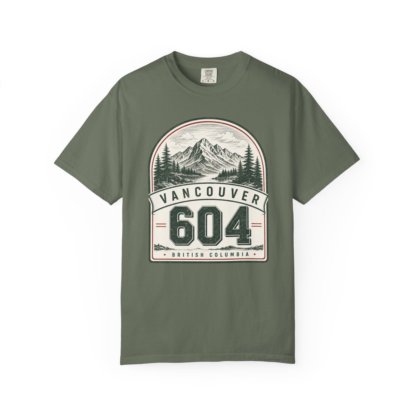 Vancouver 604 Area Code -  Mountain Badge T-Shirt