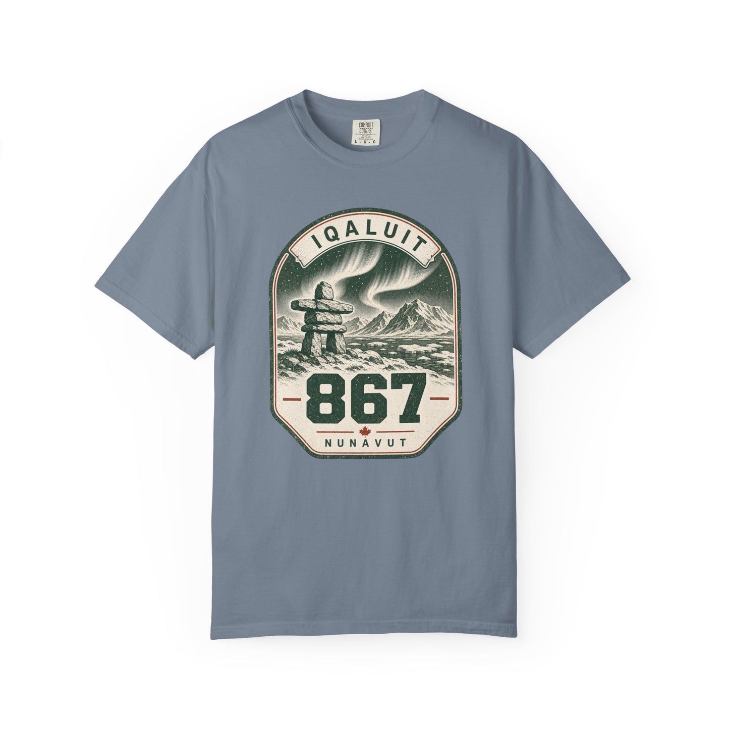 Iqaluit 867 Area Code T- Shirt -  Nunavut Northern Lights Badge