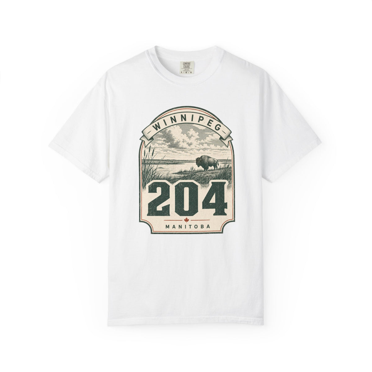 Winnipeg 204 Area Code - Manitoba Vintage Badge T-Shirt