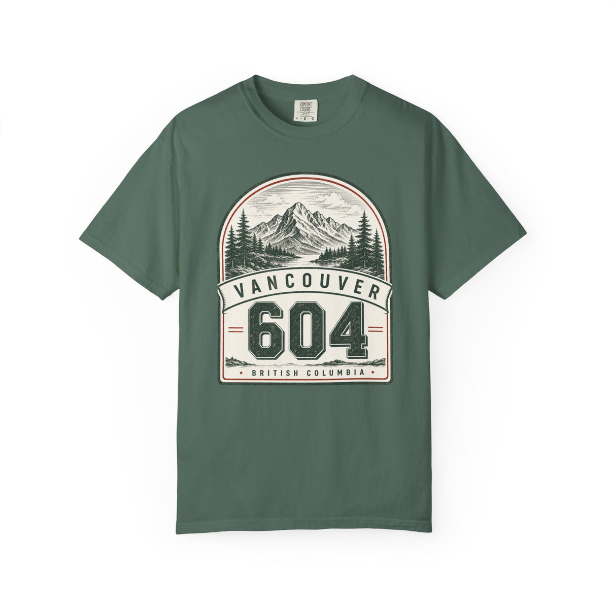Vancouver 604 Area Code -  Mountain Badge T-Shirt