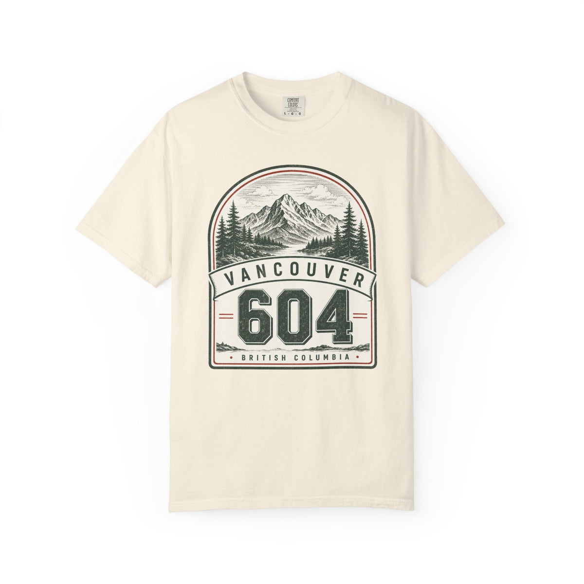 Vancouver 604 Area Code -  Mountain Badge T-Shirt