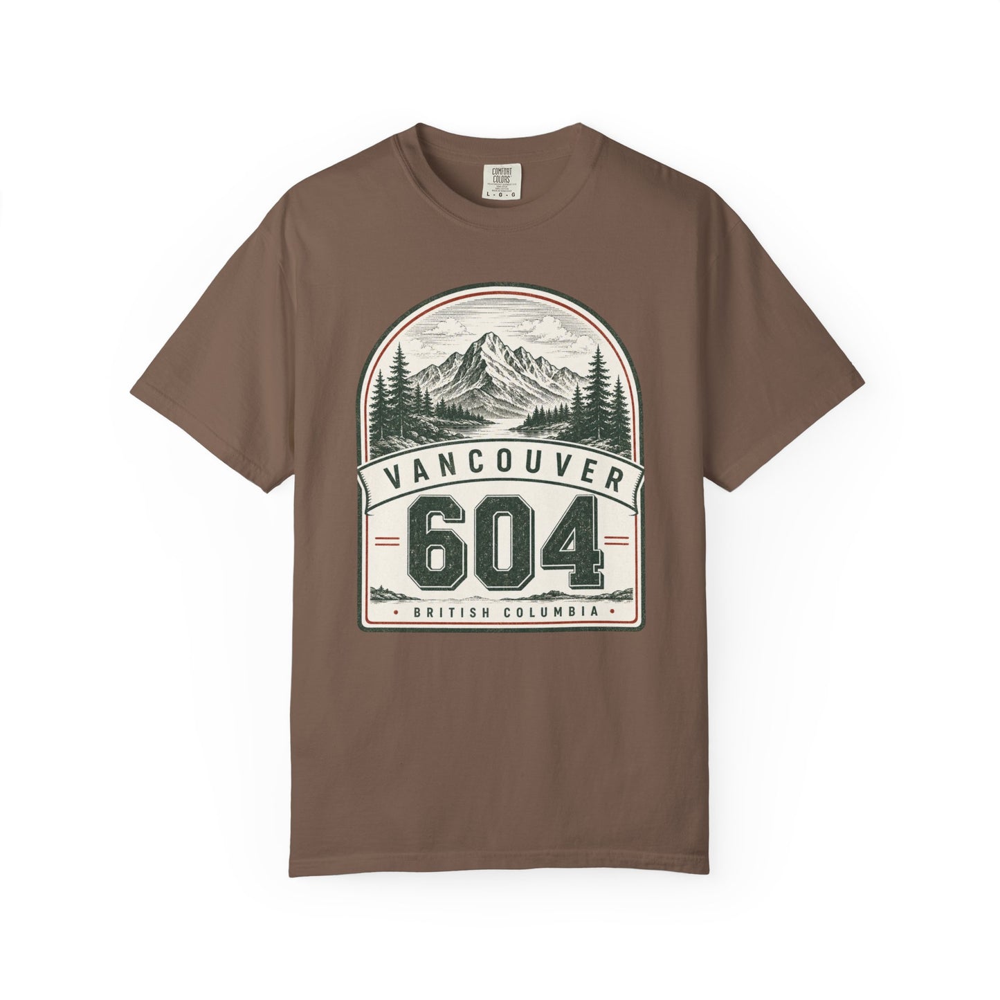 Vancouver 604 Area Code -  Mountain Badge T-Shirt