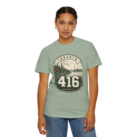 Toronto 416 Area Code - Vintage Badge T-Shirt