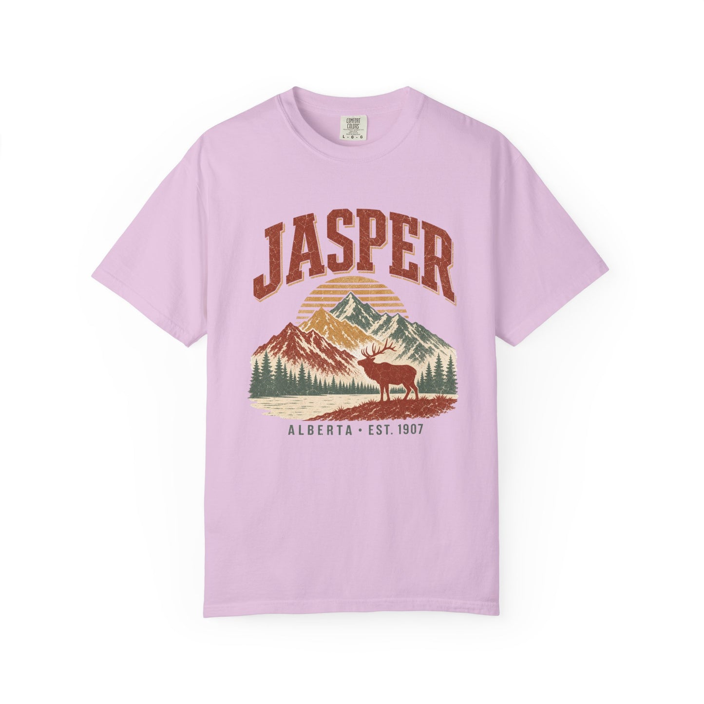 Jasper Alberta Retro Mountain Sunset
