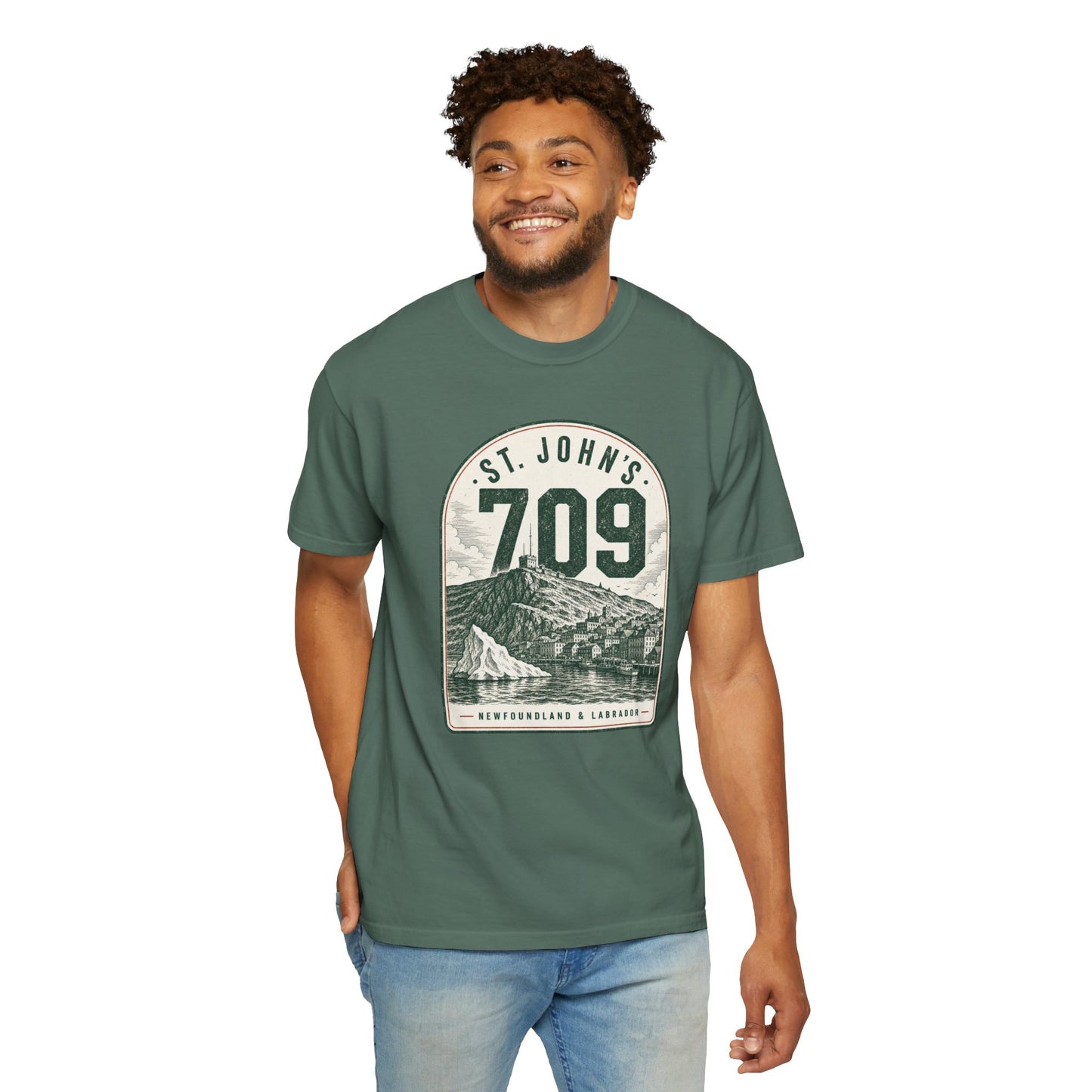 St. John's 709 Area Code - Vintage Mountain T-Shirt