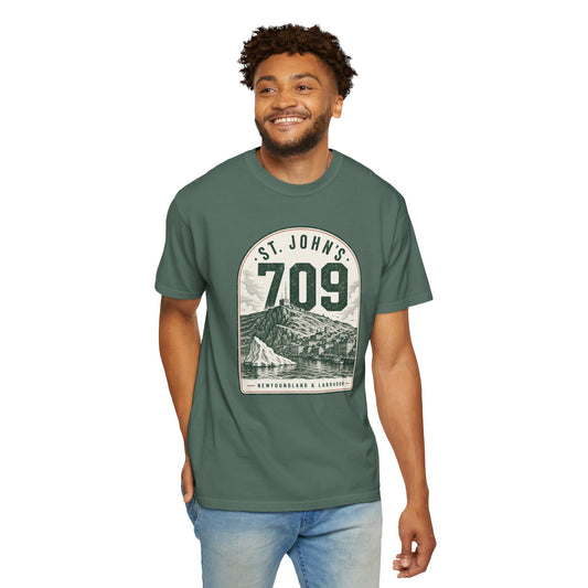 St. John's 709 Area Code - Vintage Mountain T-Shirt