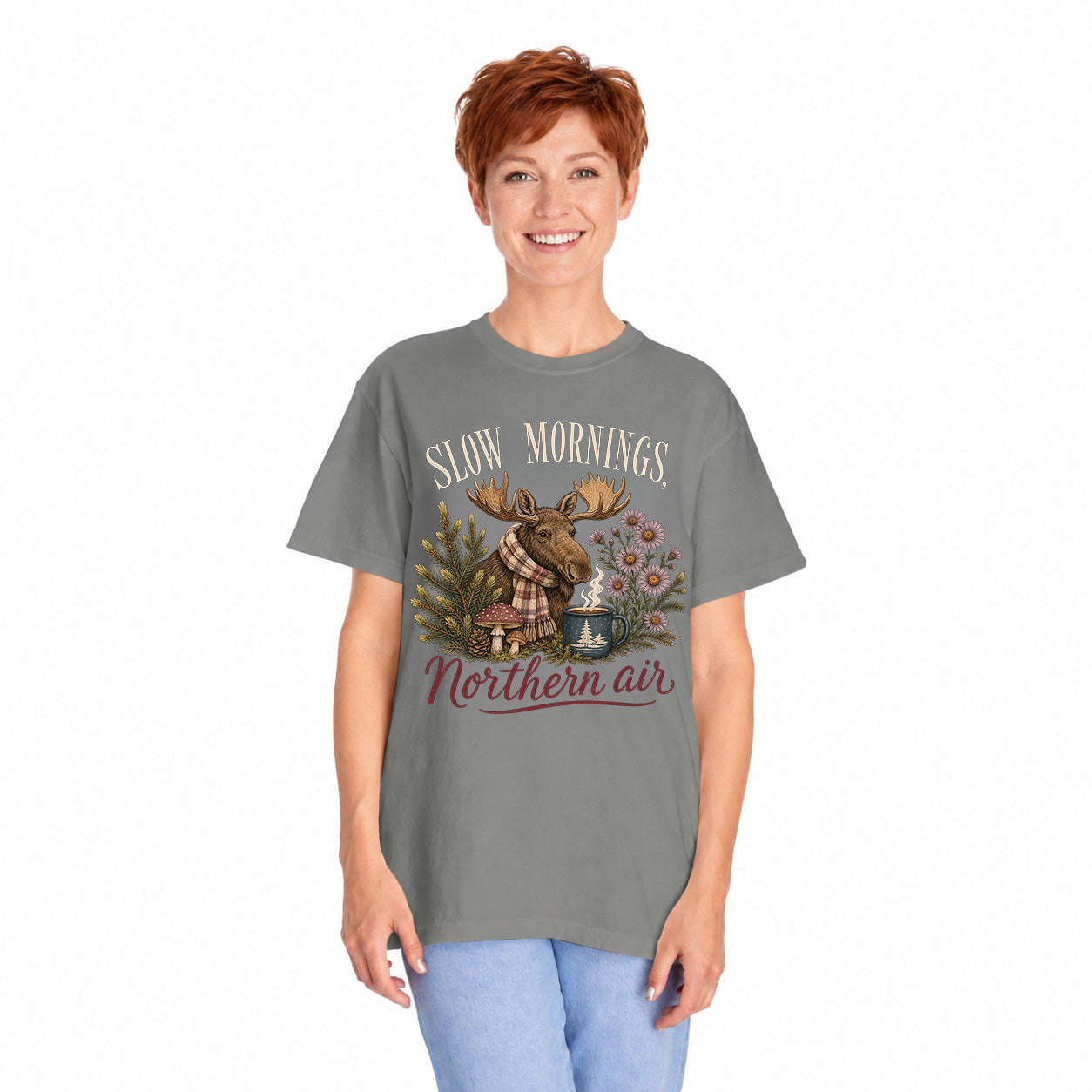 Slow Mornings Northern Air Moose Shirt
