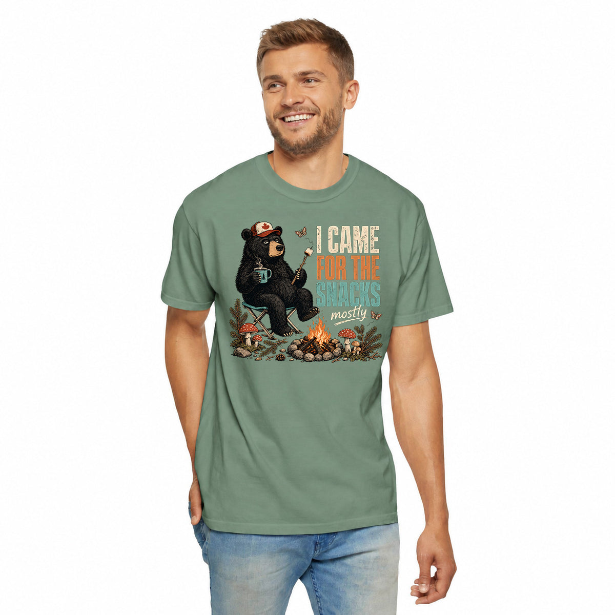 I Came for the Snacks Camping Bear Shirt