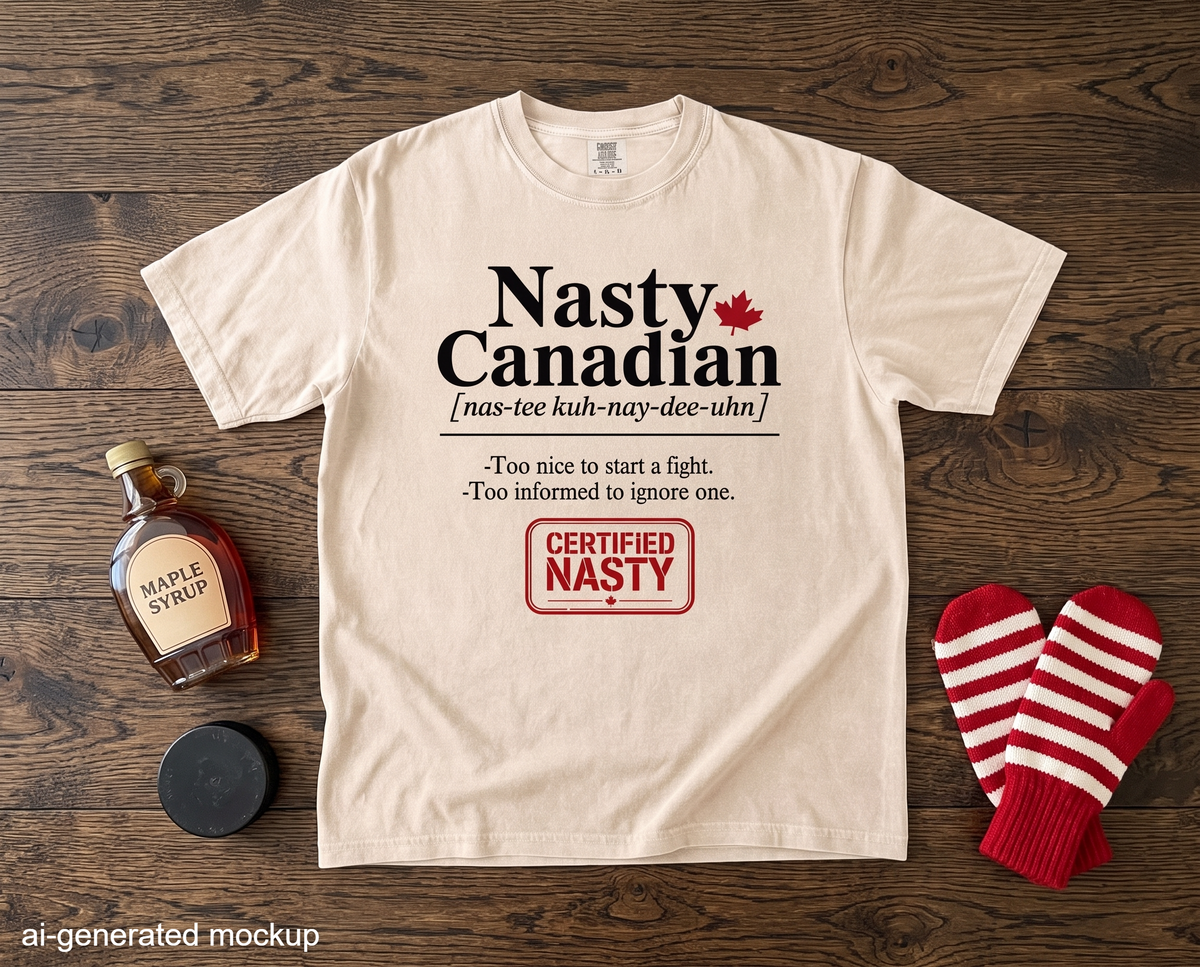 Certified Nasty Canadian Definition T-Shirt - Too Nice to Start a Fight