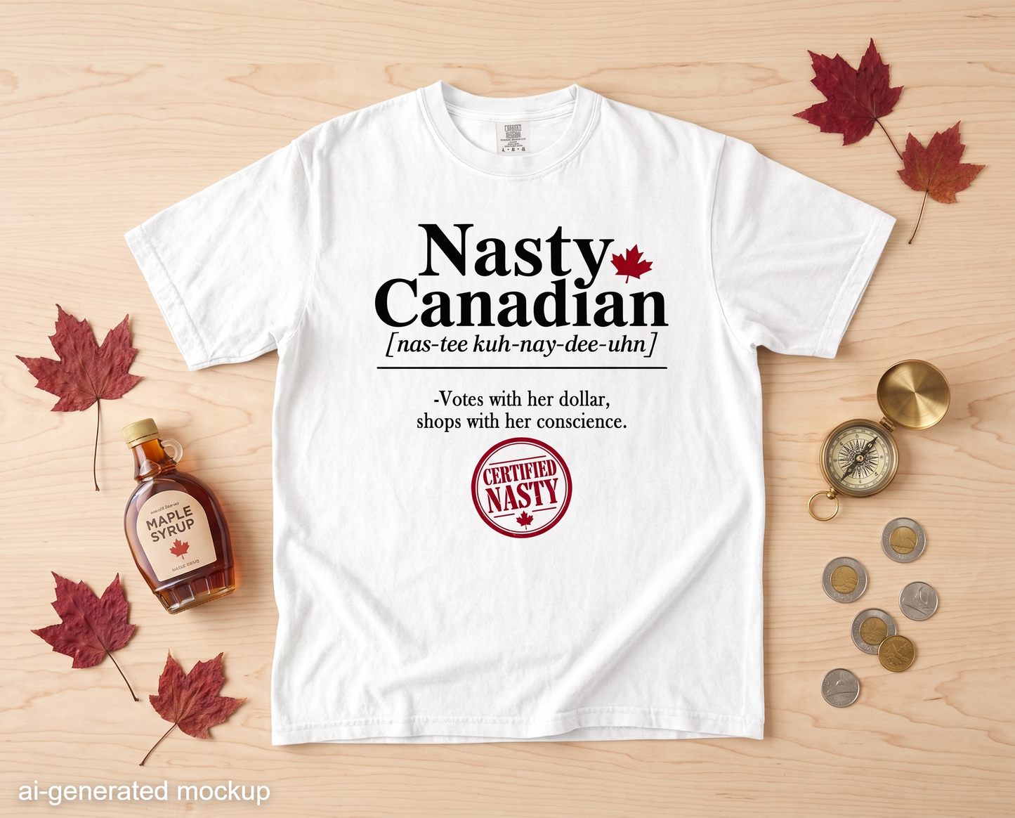 Certified Nasty Canadian Definition T-Shirt - Shops With Her Conscience