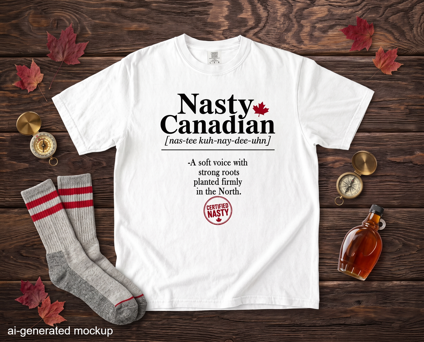 Certified Nasty Canadian Definition T-Shirt - Planted Firmly in the North
