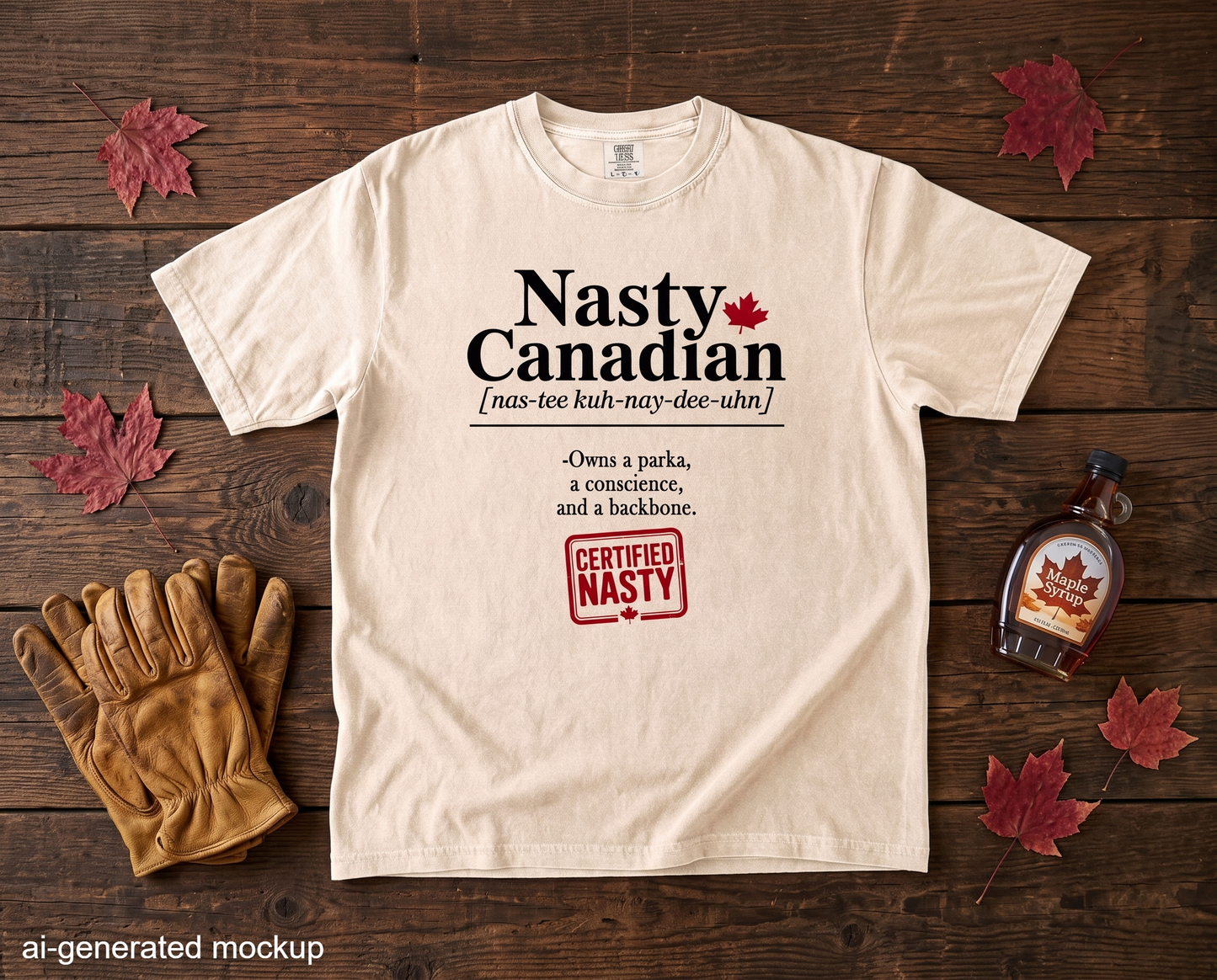Certified Nasty Canadian Definition T-Shirt - Owns a Parka