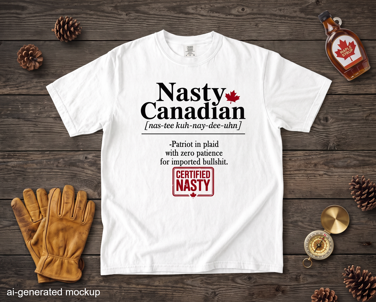 Certified Nasty Canadian Definition T-Shirt - Zero Patience