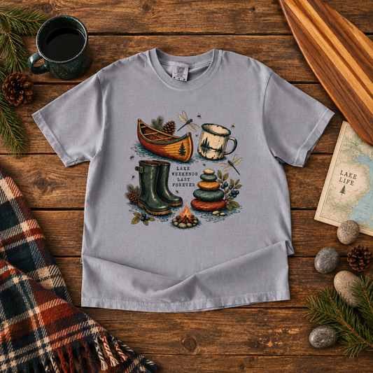 T-shirt Les week-ends au lac durent toujours