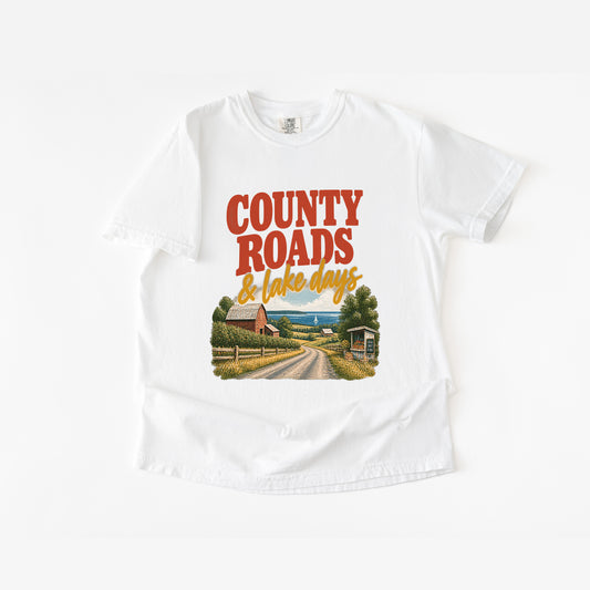 County Roads and Lake Days T-Shirt