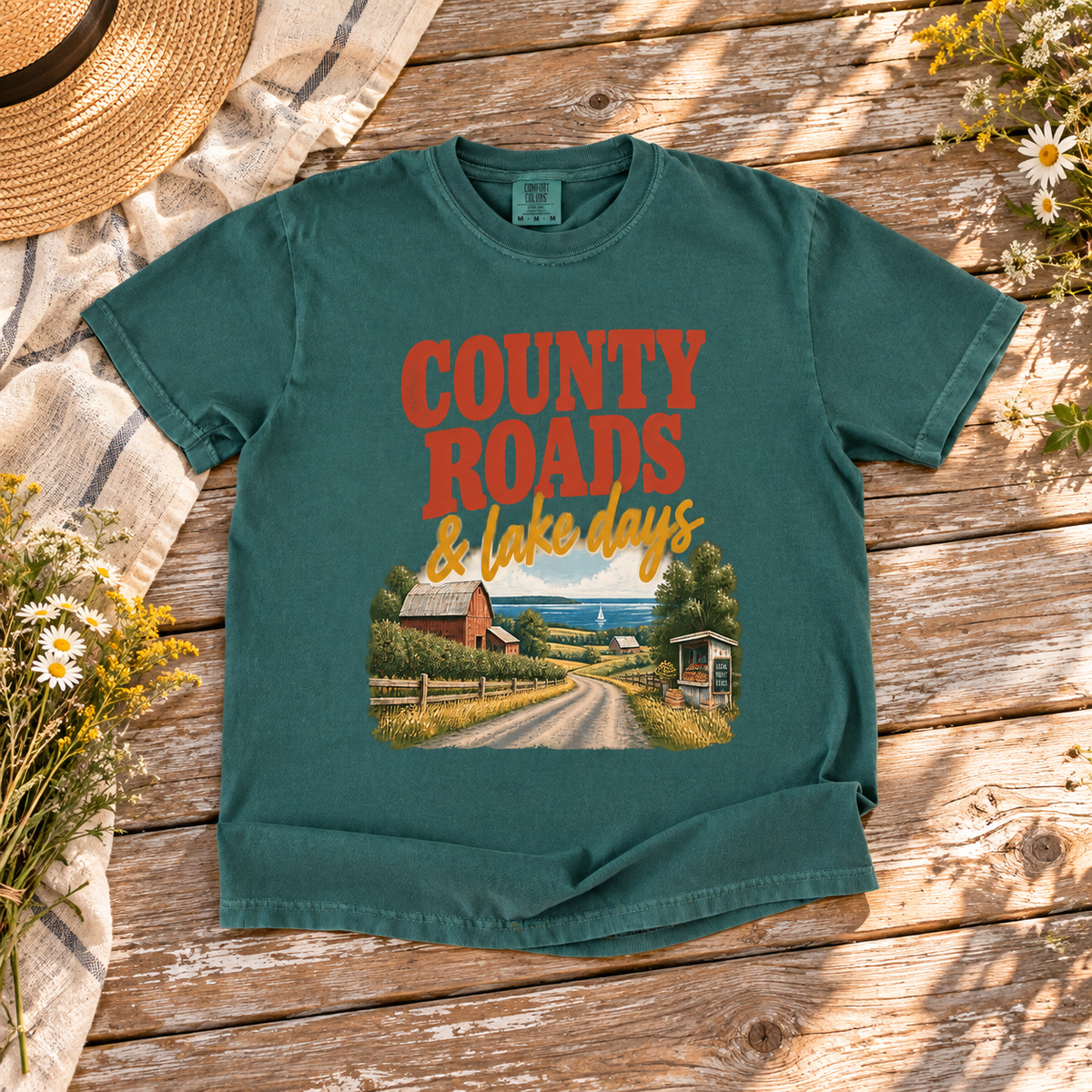 County Roads and Lake Days T-Shirt