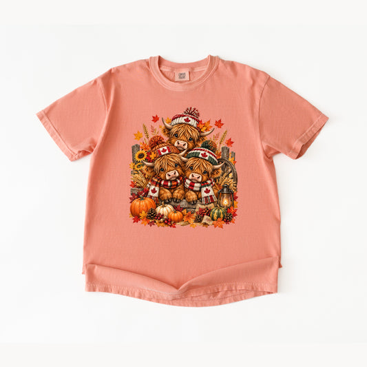 Canadian Thanksgiving Highland Cow T-Shirt