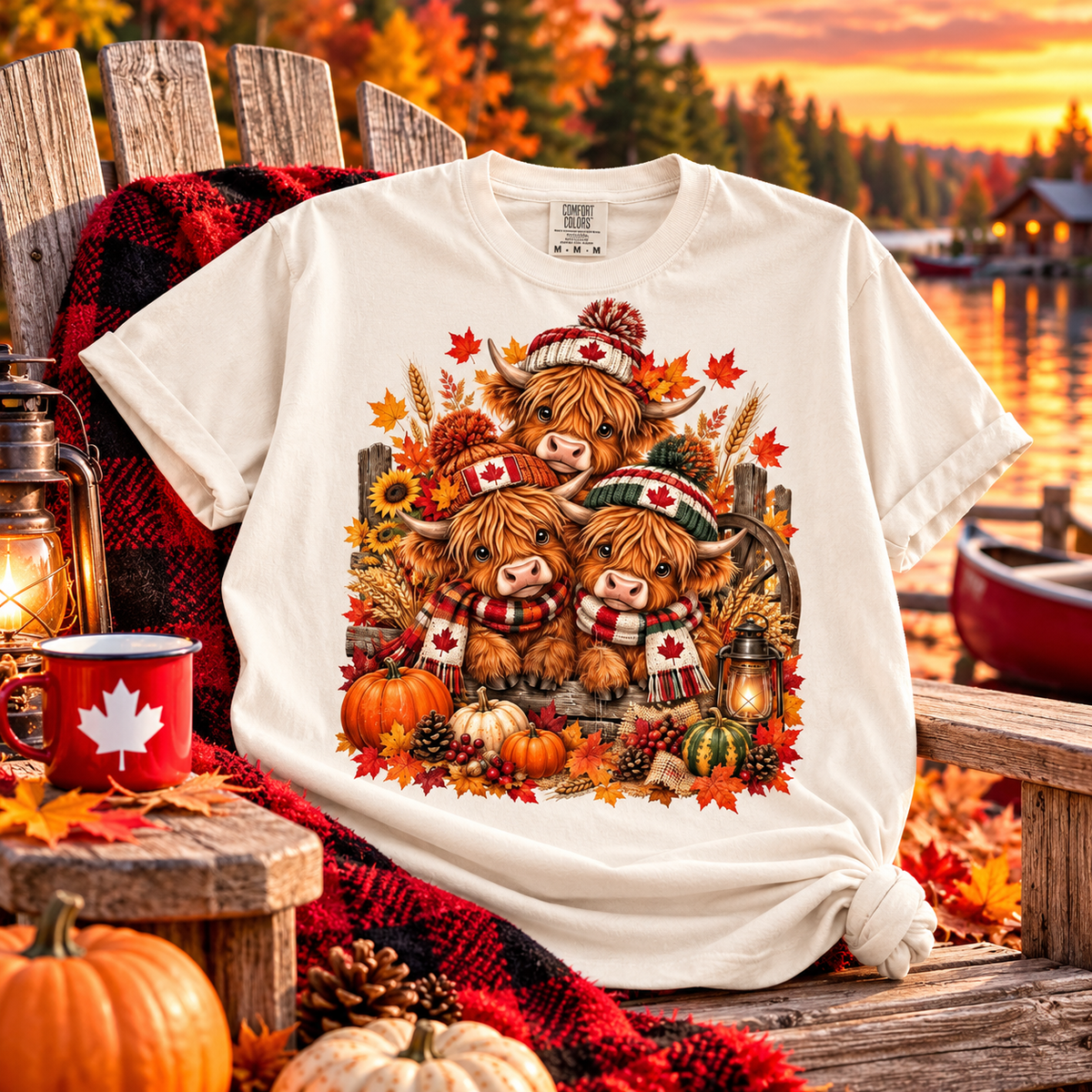 Canadian Thanksgiving Highland Cow T-Shirt