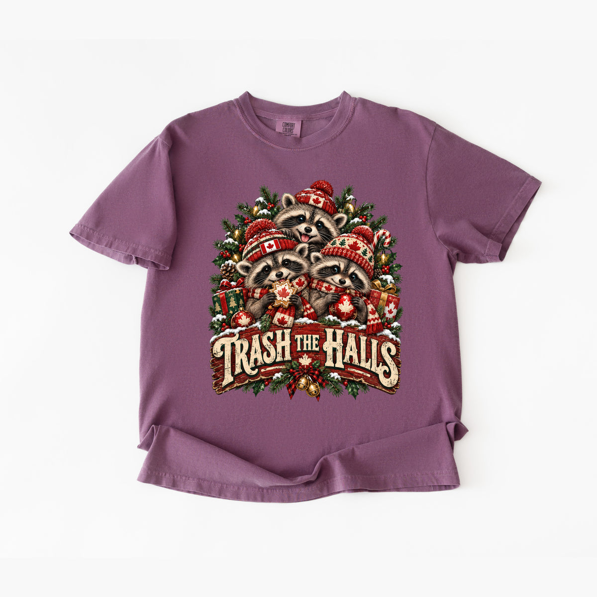 Trash the Halls Raccoon Christmas T-Shirt