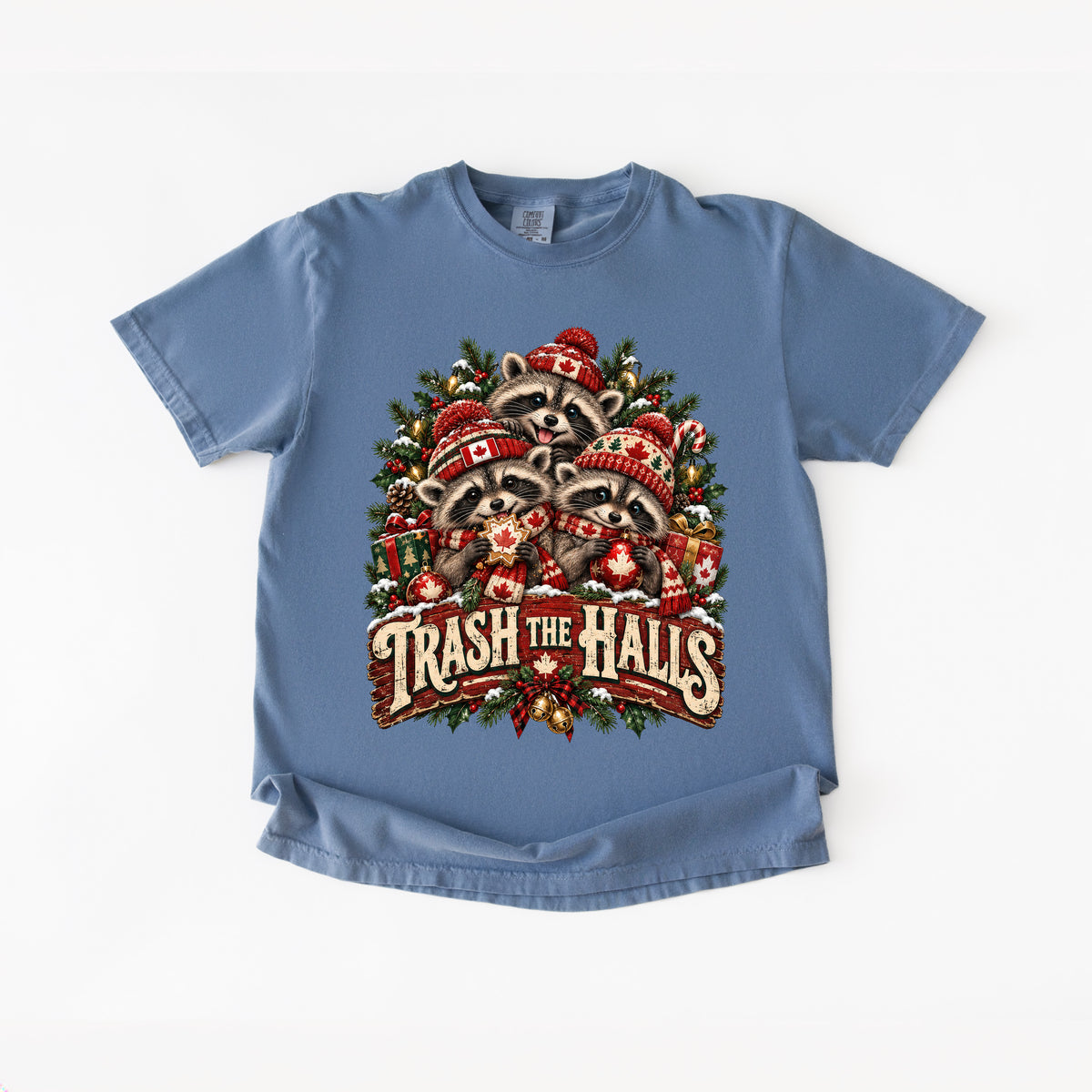 Trash the Halls Raccoon Christmas T-Shirt