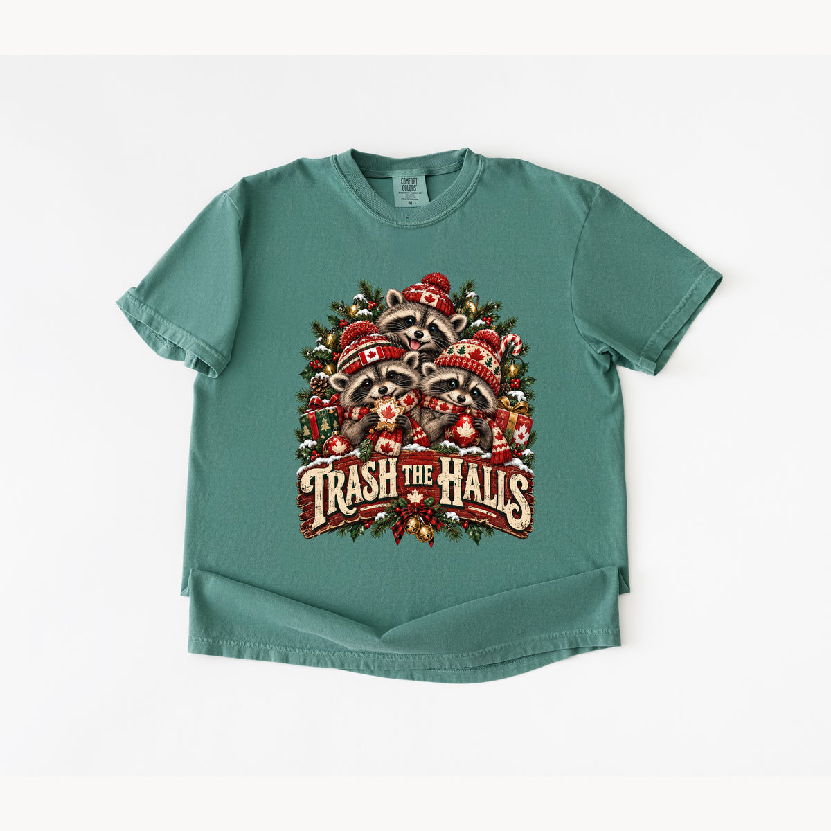 Trash the Halls Raccoon Christmas T-Shirt