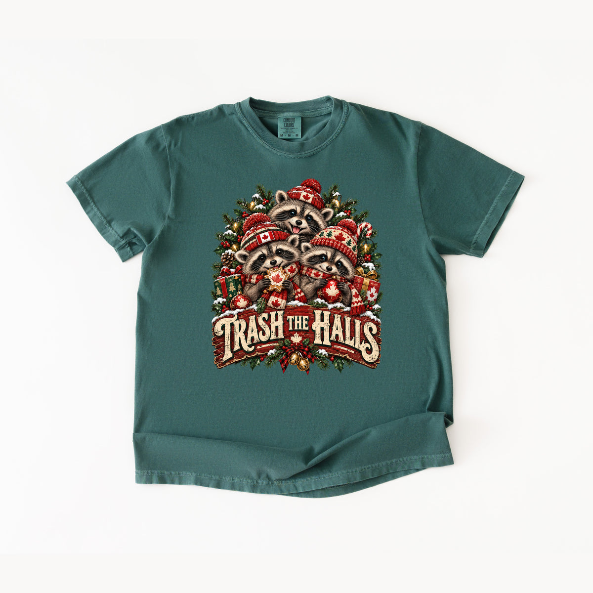 Trash the Halls Raccoon Christmas T-Shirt