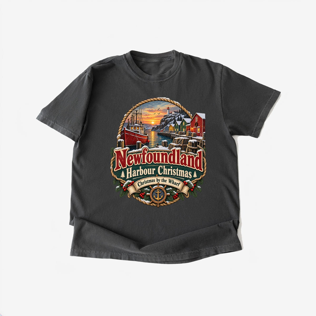 Newfoundland Harbour Christmas T-Shirt
