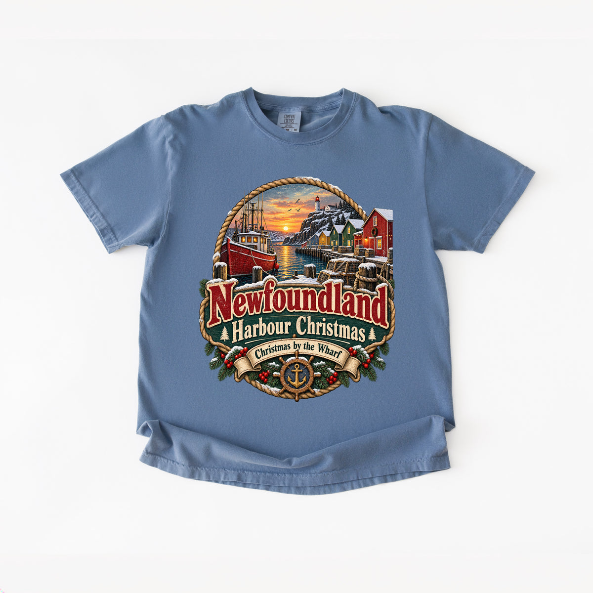 Newfoundland Harbour Christmas T-Shirt
