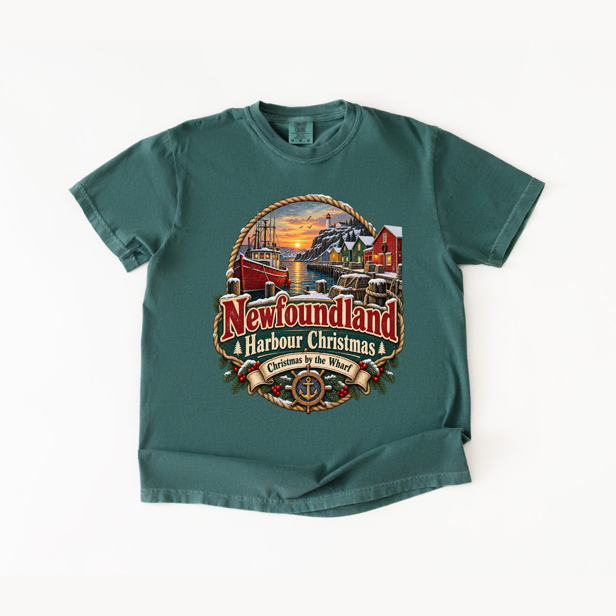 Newfoundland Harbour Christmas T-Shirt