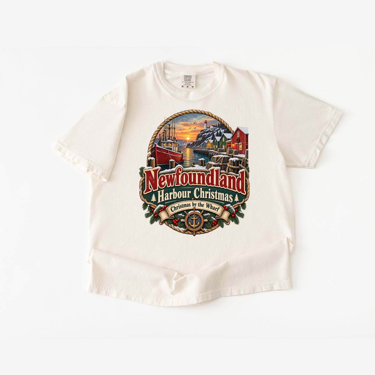 Newfoundland Harbour Christmas T-Shirt