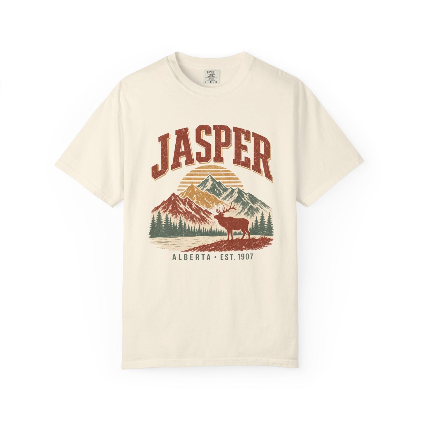 Jasper Alberta Retro Mountain Sunset