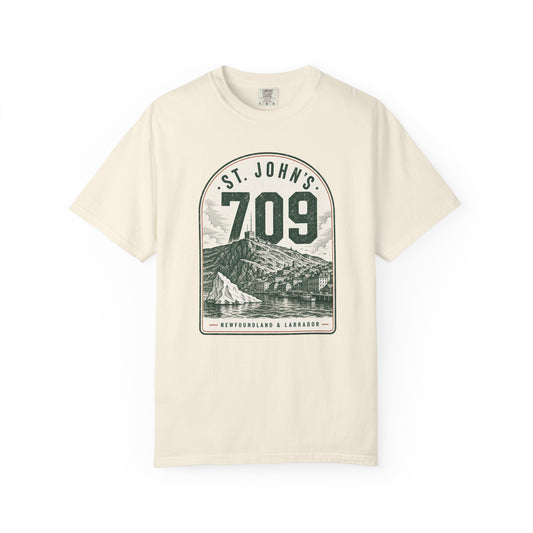 St. John's 709 Area Code - Vintage Mountain T-Shirt