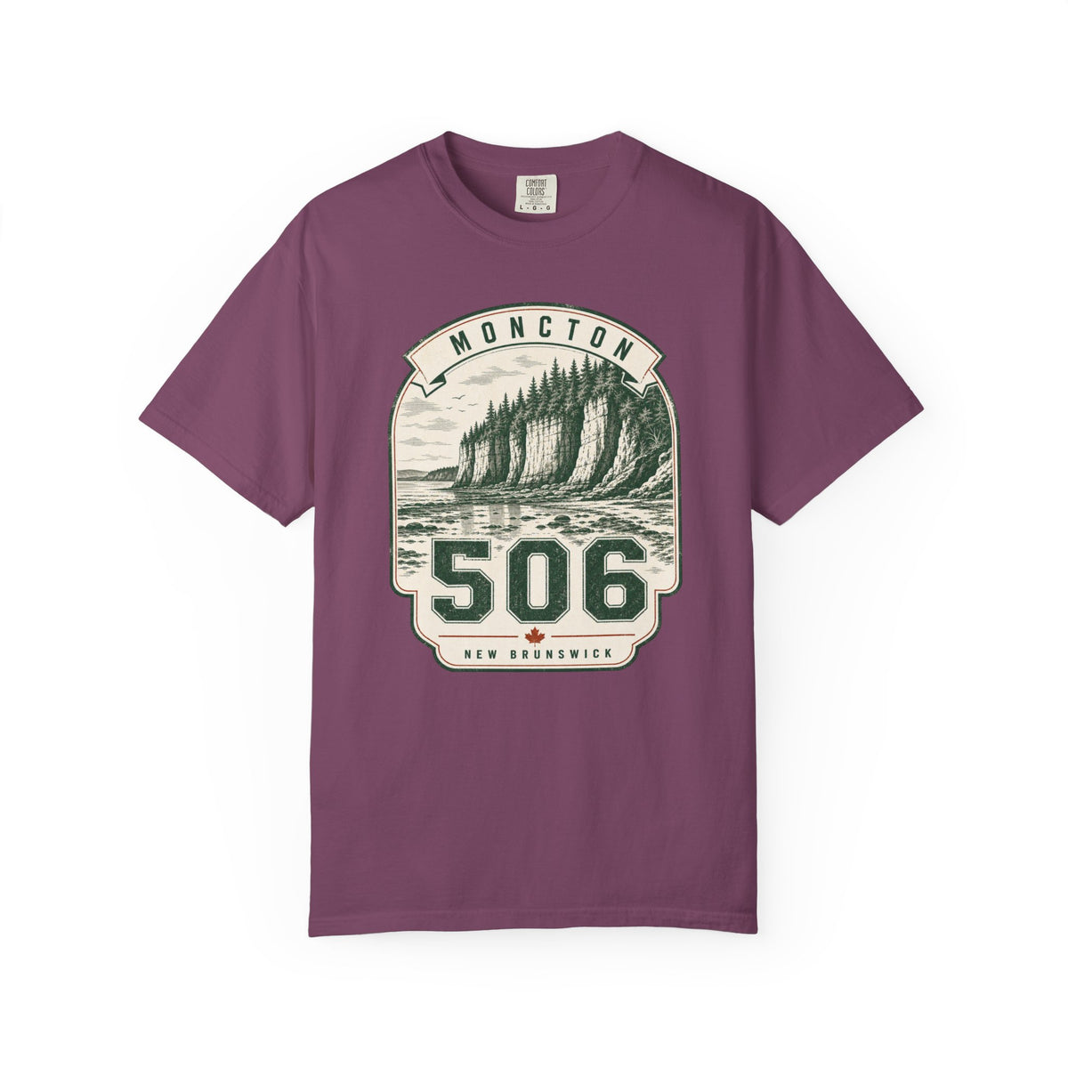Moncton 506 Area Code Vintage Coastal T-Shirt — New Brunswick Beach Graphic