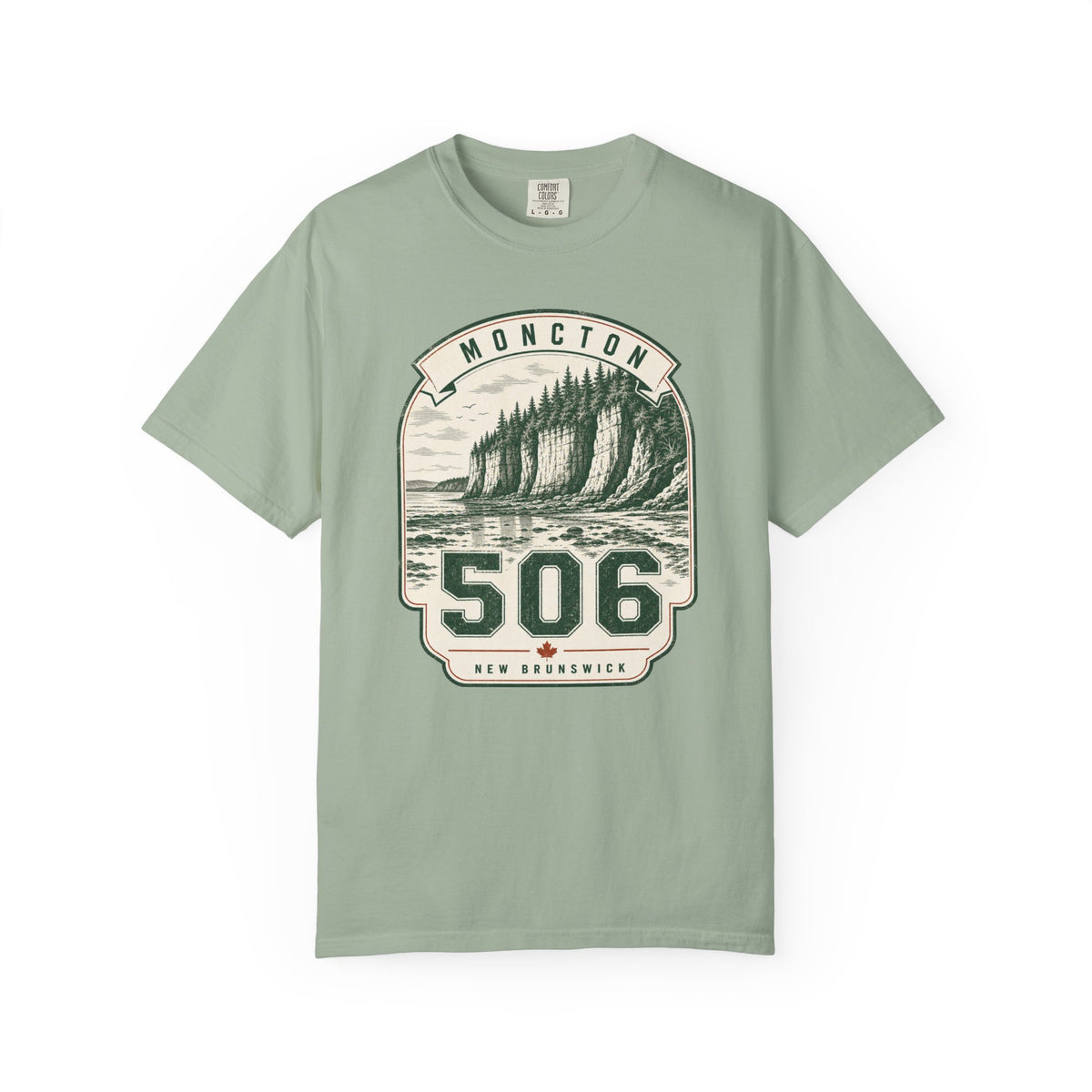 Moncton 506 Area Code Vintage Coastal T-Shirt — New Brunswick Beach Graphic
