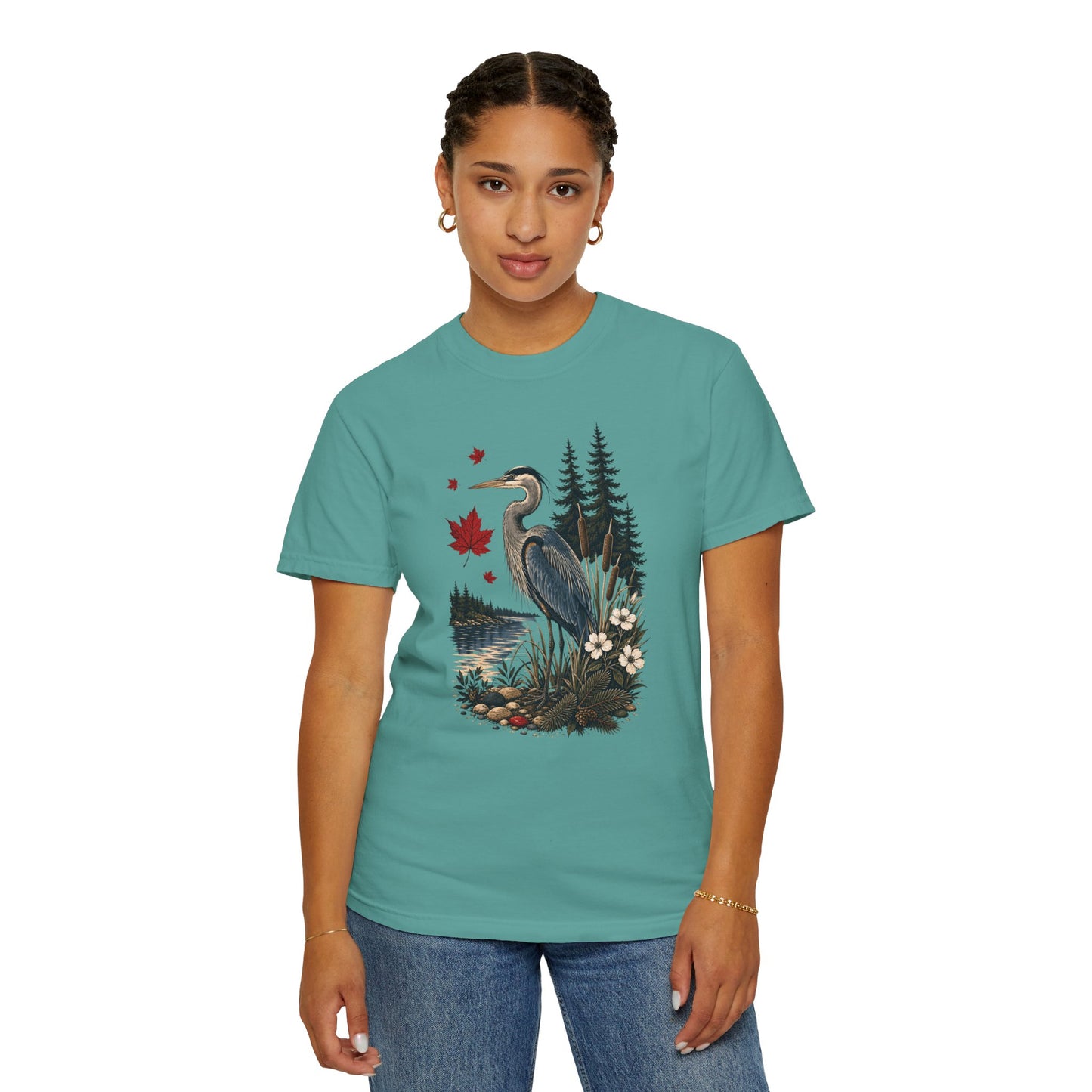 Great Blue Heron Canadian Lake Shirt