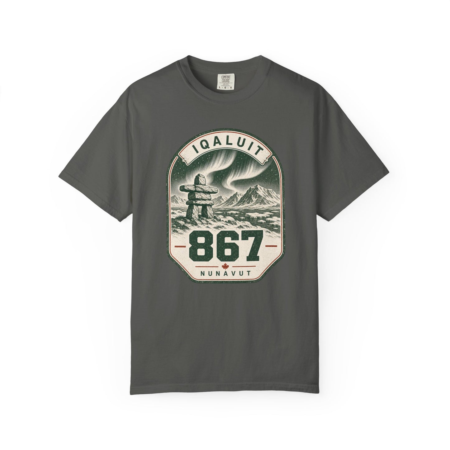 Iqaluit 867 Area Code T- Shirt -  Nunavut Northern Lights Badge