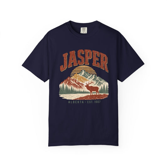 Jasper Alberta Retro Mountain Sunset
